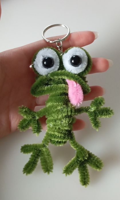 Śmieszna żabka brelok handmade