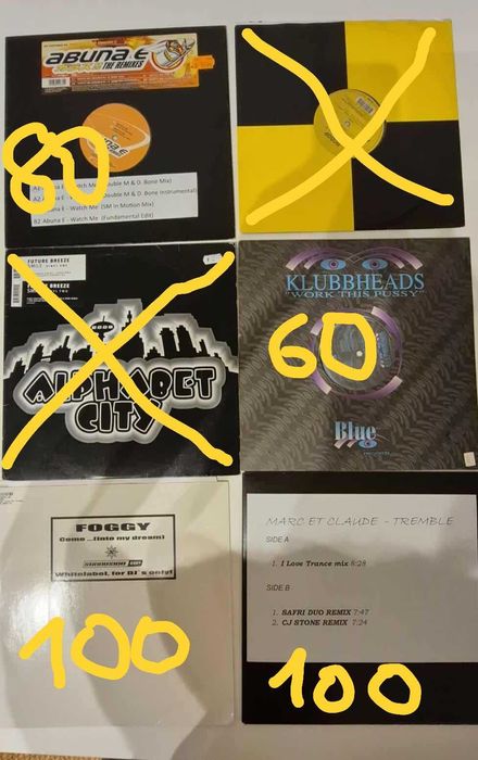 Płyty winylowe trance house klasyki na sztuki