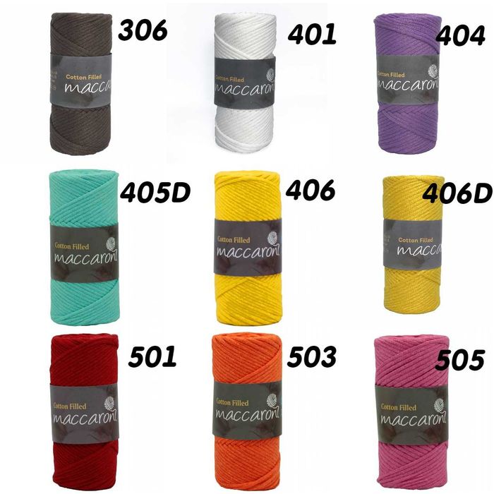 Бавовняний шнур Cotton Filled Maccaroni з сердцевиною 3 мм