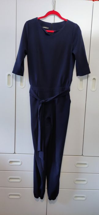 Elegancki granatowy kombinezon, rozmiar XL