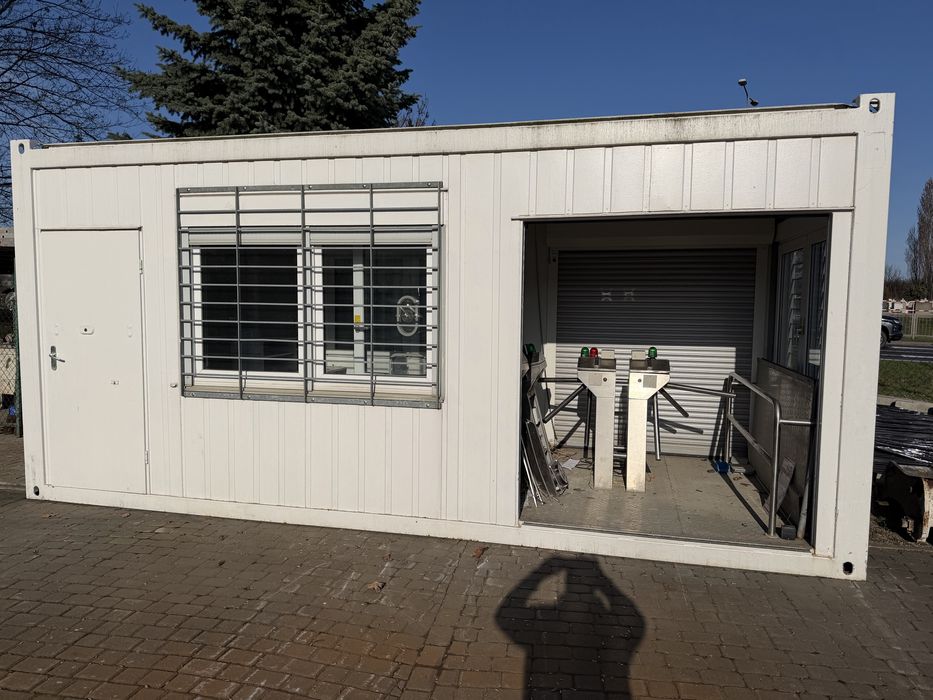 Kontener Stróżówka dzielona 6.10m x 2.45m x2.80 z ogrzewaniem i oświe.