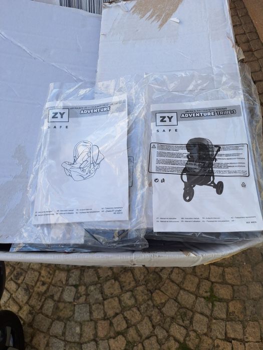 Carrinho Trio ZY Safe Adventure Tribe 3 - Completo c/ Caixa e Manuais.