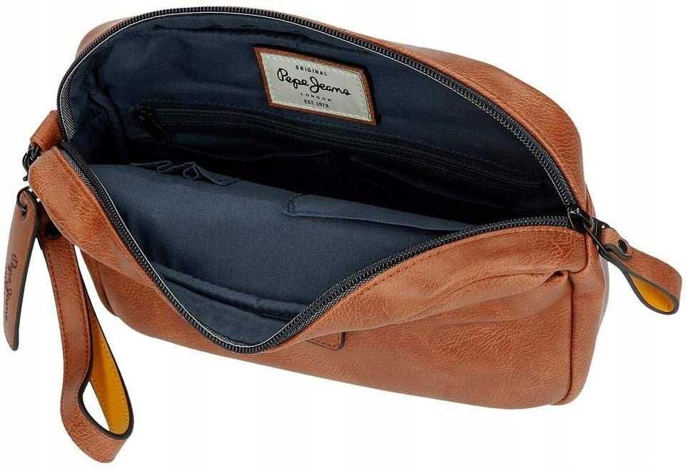 Kosmetyczka torebka saszetka brązowa z rączką Pepe Jeans