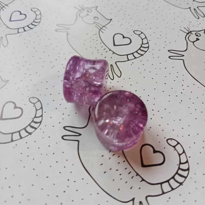 Tunele plugi kryształowe ametyst fiolet 13