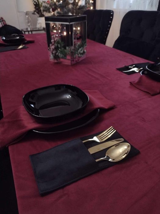Home&you poszewki + obrus i serwetki welur Glamour Stan idealny rubics
