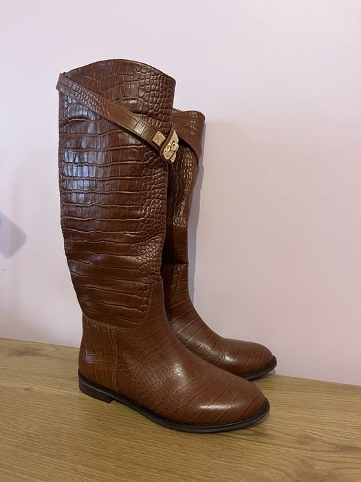 Жіночі шкіряні чоботи, жокейські