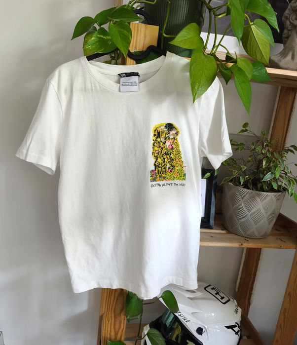 Koszulka Zara Klimt The Kiss haft t-shirt