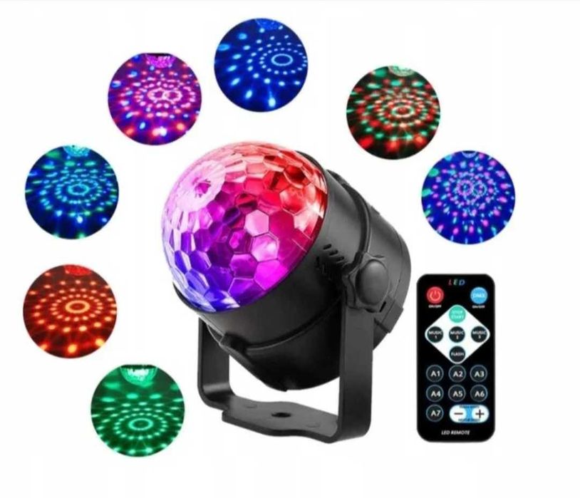 Kolorowe Światła na Imprezę: LED Disco Ball Light