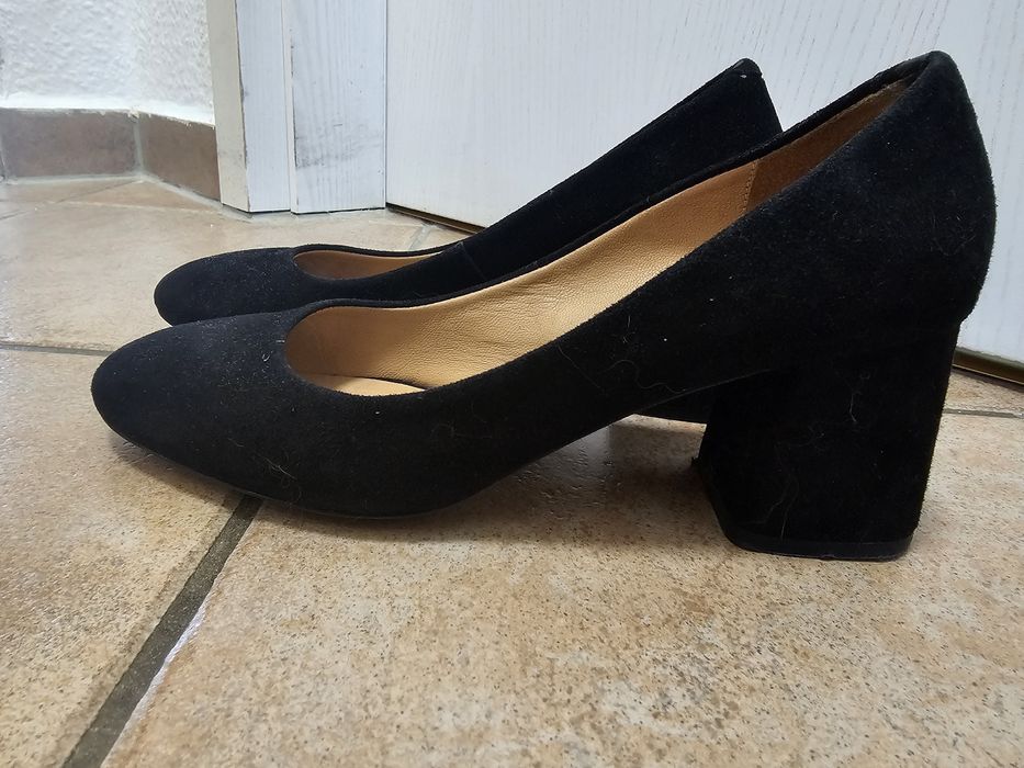 Badura czółenka skórzane 37 czarne – stan bdb