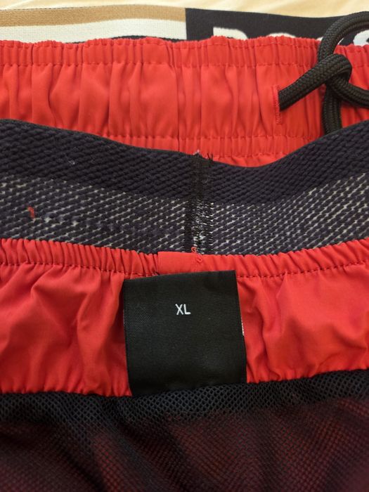 Czerwone Kąpielówki Szorty BOSS Podwójny Pas Logo XL