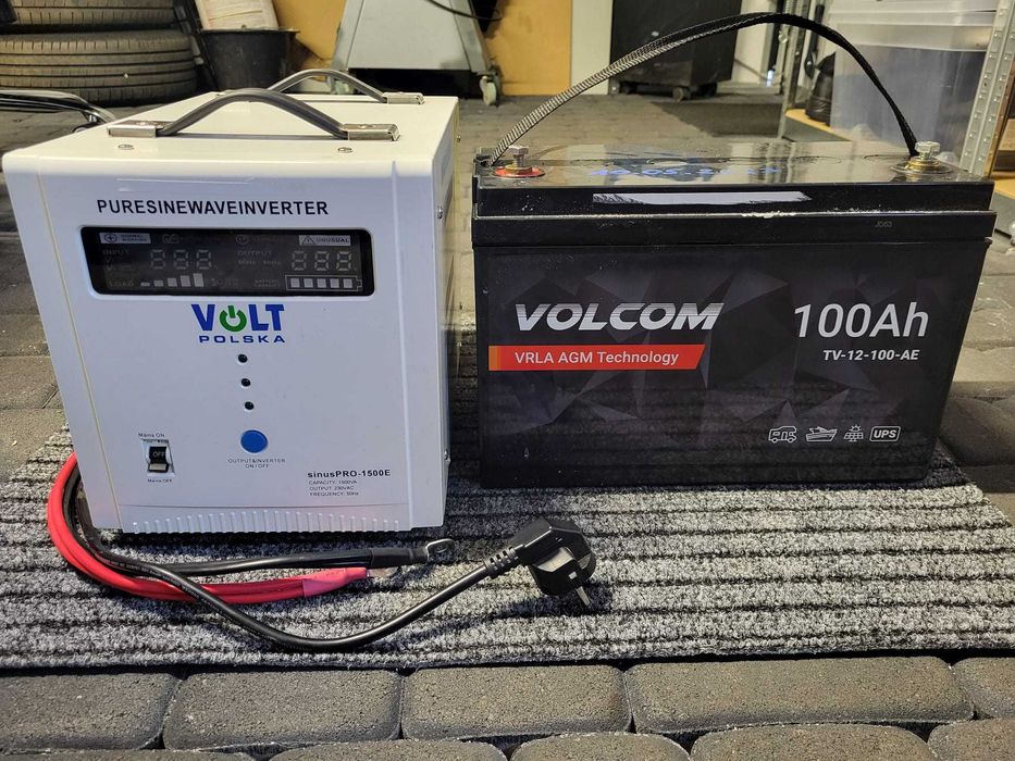 Zasilacz awaryjny UPS sinusPro 1500E z akumulatorem AGM 100Ah