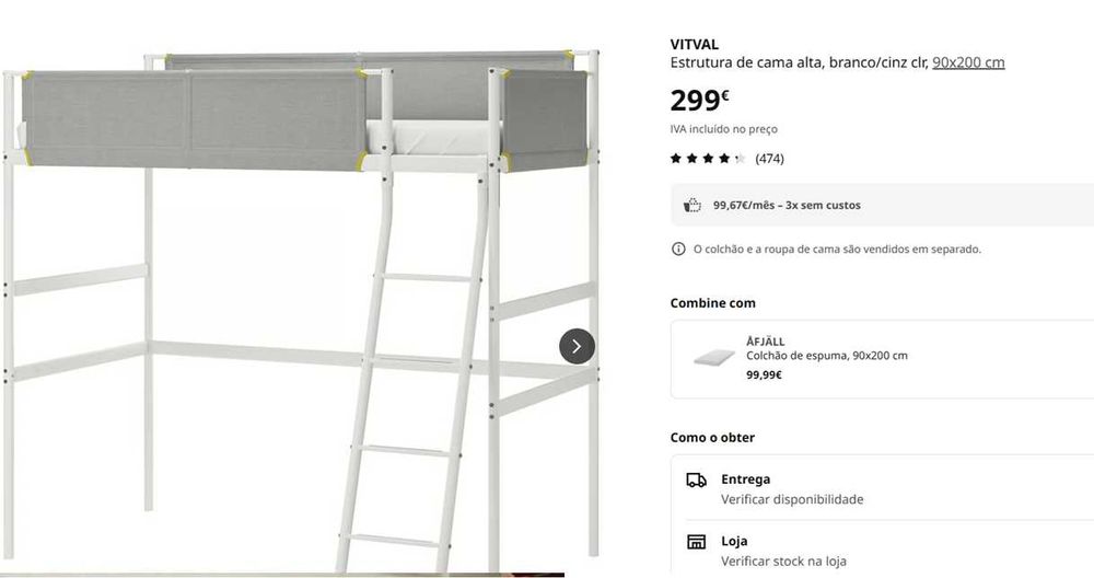 Cama alta para criança - Baixa de preço