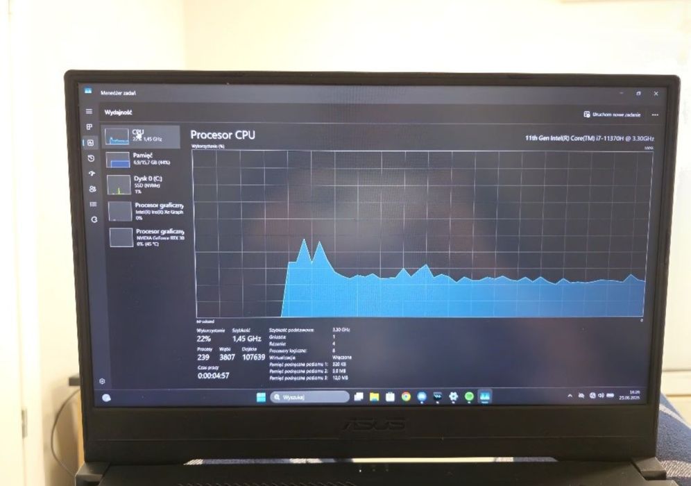 Laptop asus f15 RTX 3060 INTEL I7