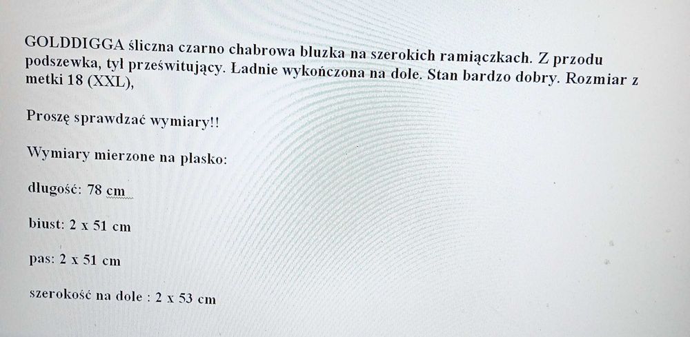 Śliczna bluzka na lato r. 44