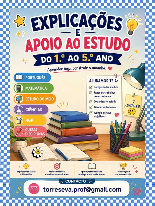 Explicações _  do 1.º ano ao 5.º ano
