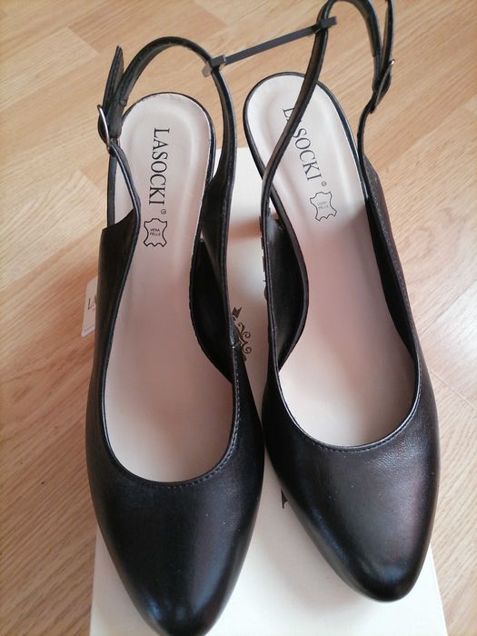 Czółenka skórzane "Lasocki" roz 39 - 26 cm. Nowe.