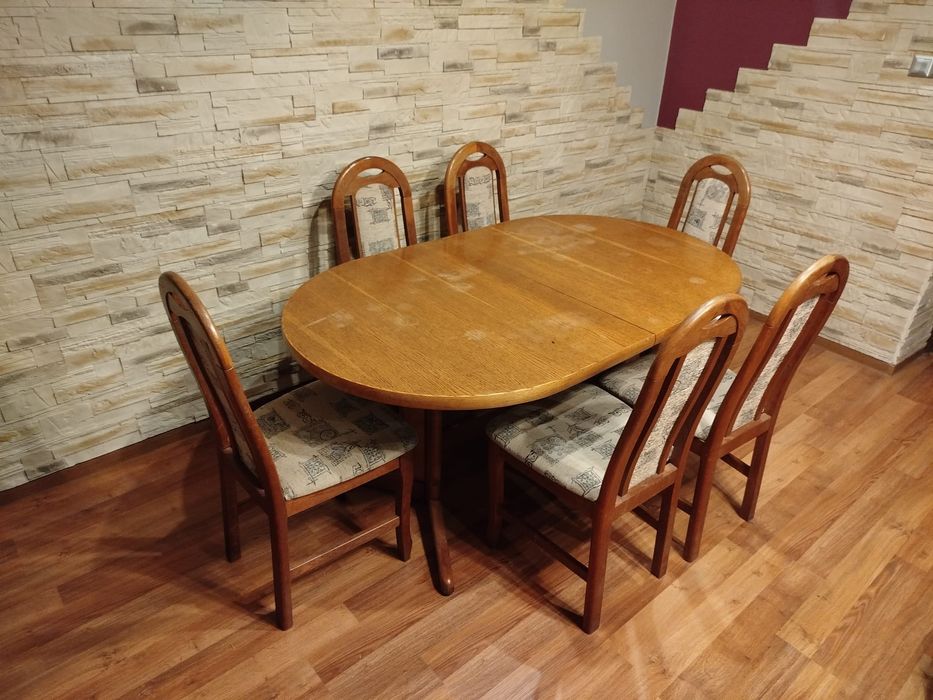 Stół rozsuwany + 6 krzeseł