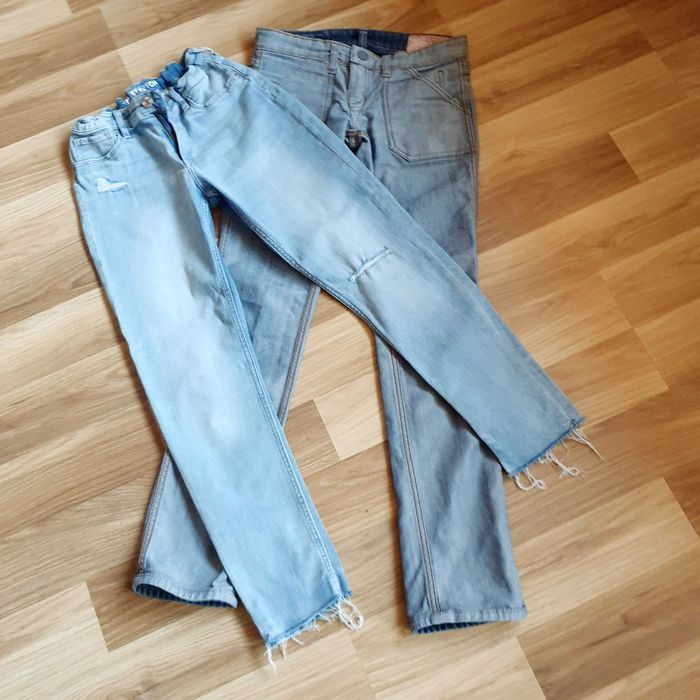 2 pary spodni - jeans- rozm. 152 - H&M i Amercanos