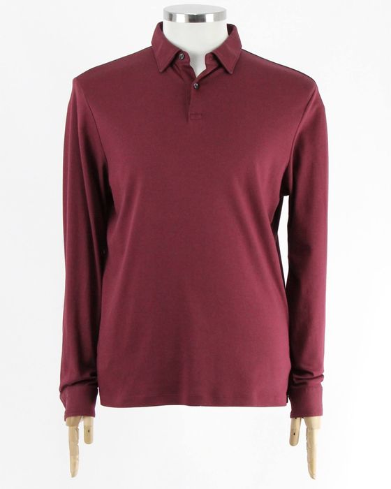 CHARLES TYRWHITT чоловіче поло бургунді з довгим рукавом. Оригінал. М