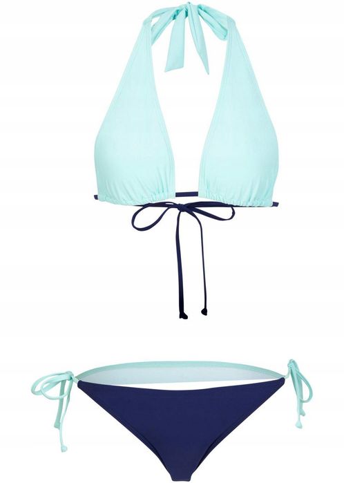 B.P.C bikini niebiesko-miętowe z wiązaniami r.38