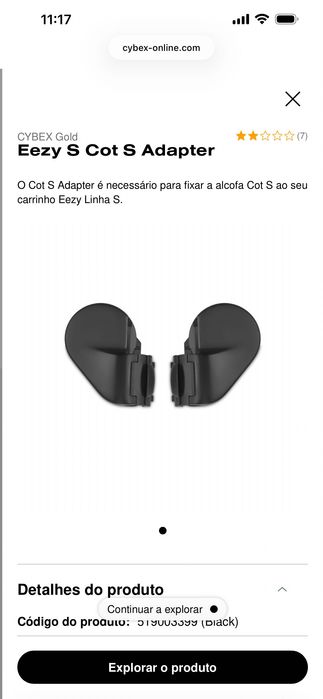 Alcofa Cybex  + 2 adaptadores Cybex Eeazy Twist