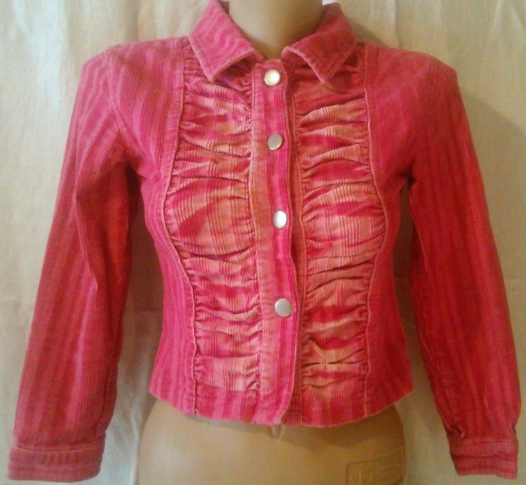 Курточка Girls р.36 вельвет ярко-розовый на рост 134 см.