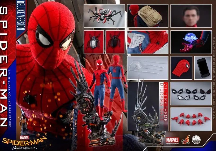 Фигурка 1/4 hot toys qs 15 SPIDER-MAN HOMECOMING (DELUXE)