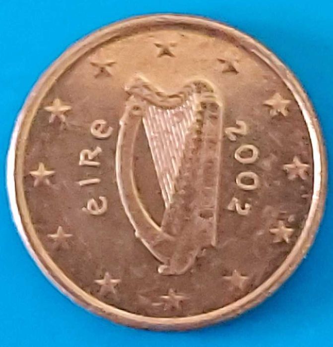 1 cêntimo de 2002 da Irlanda, Harpa
