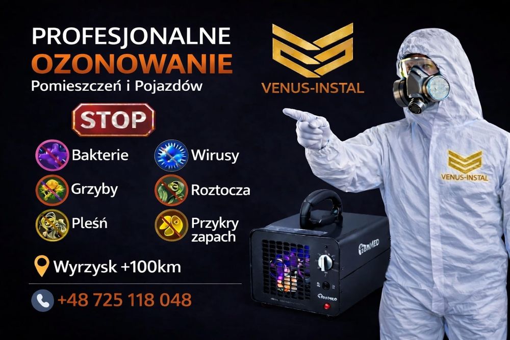 OZONOWANIE Pomieszczeń i Pojazdów