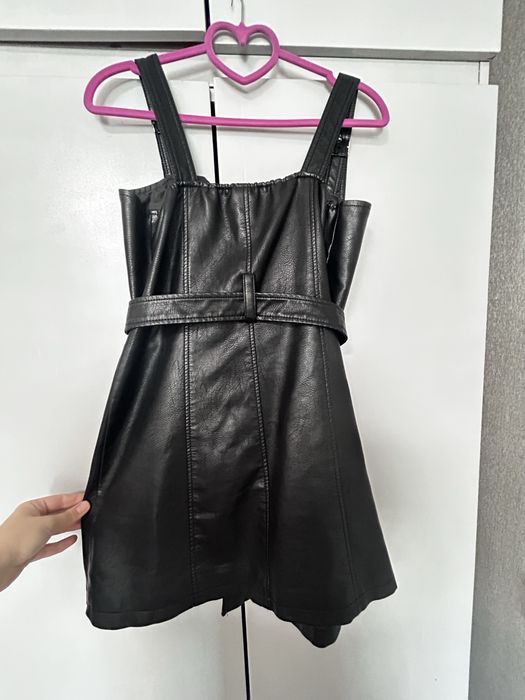 Шкіряний сарафан з ремінцем( кожаный сарафан )