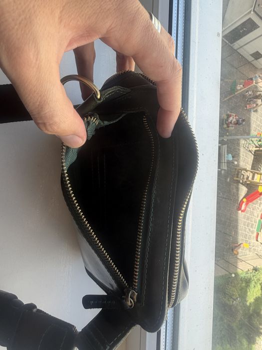 Шкіряна поясна сумка Blanknote Dropbag Mini зелена