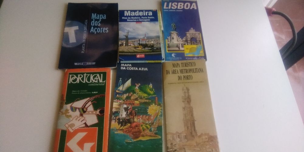 22 mapas/plantas de Portugal, Lisboa, Porto, Madeira, Açores