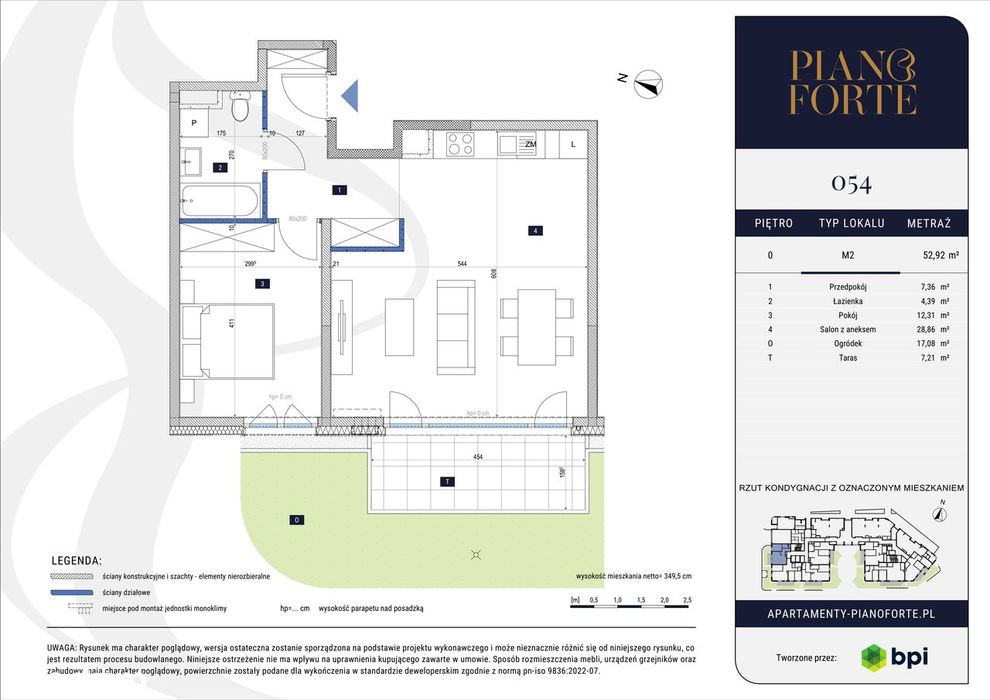 2-pokojowe mieszkanie 52m2 + ogródek Bezpośrednio