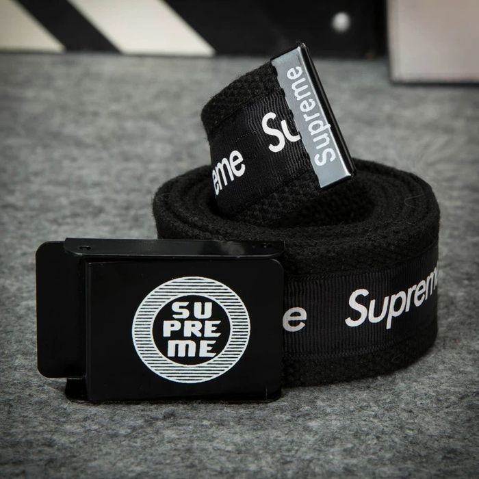 Чоловічий чорний ремінь Supreme Ремень суприм