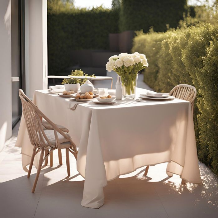 Obrus tkanina tarasowa Luza 140x180cm wanilia 110 x 150 [cm]