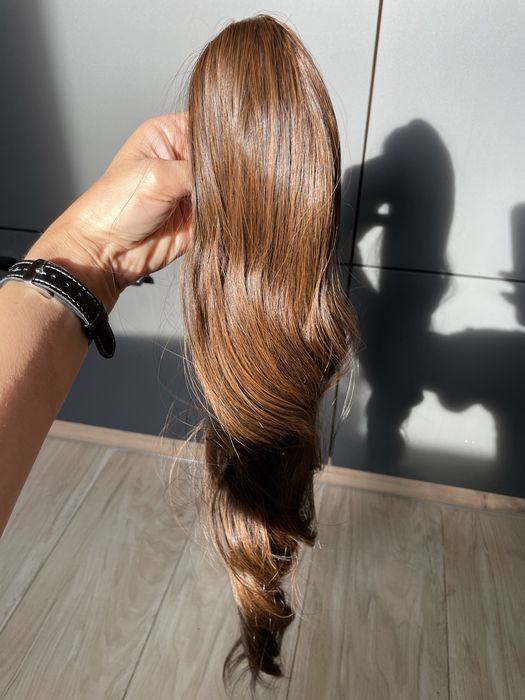 Piękna dopinka do włosów brąz 55 cm