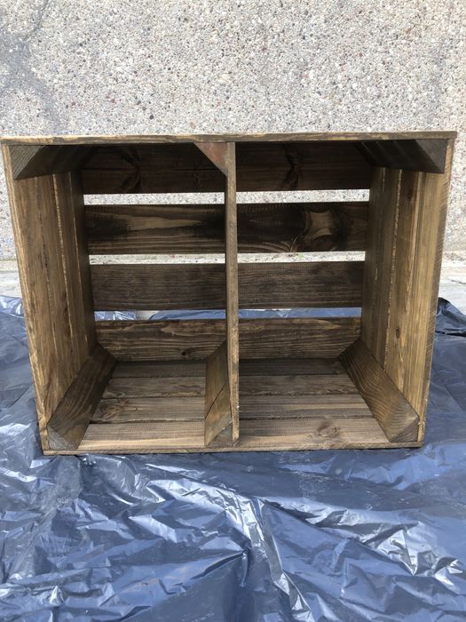 Drewniana skrzynka / regał handmade – rustykalny styl, naturalne drewn