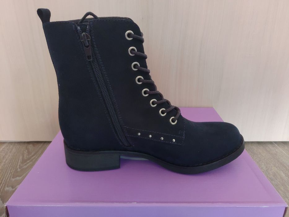 Nowe Botki r 37 23cm granatowe eleganckie