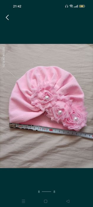 Nowa czapeczka dla dziewczynki różowa