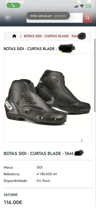 Botas Sidi Short Novas