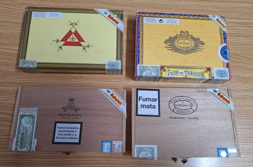 Lote de 4 Caixas de Charutos Vazias-Partagas e MonteCristo