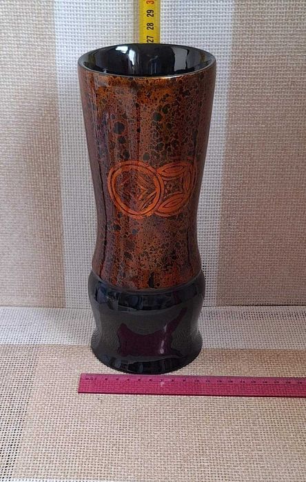 WYSOKI wazon / flakon z Laki, na suche bukiety i żywe kwiaty PRL retro