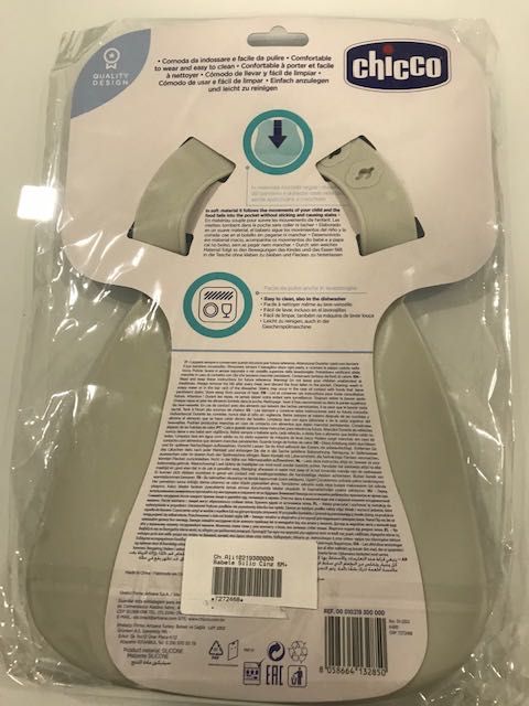 Babete de Silicone Cinza Chicco Novo