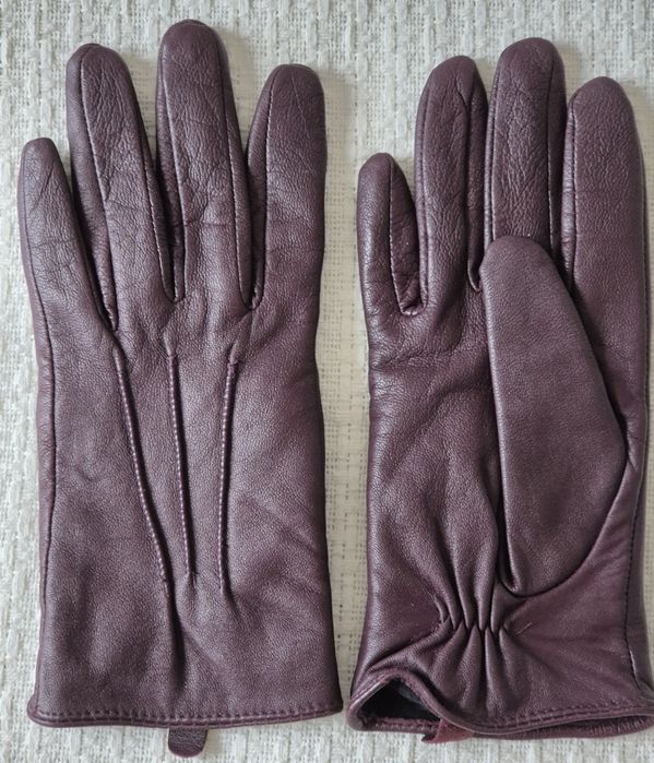 Rękawiczki skóra ciemny fiolet