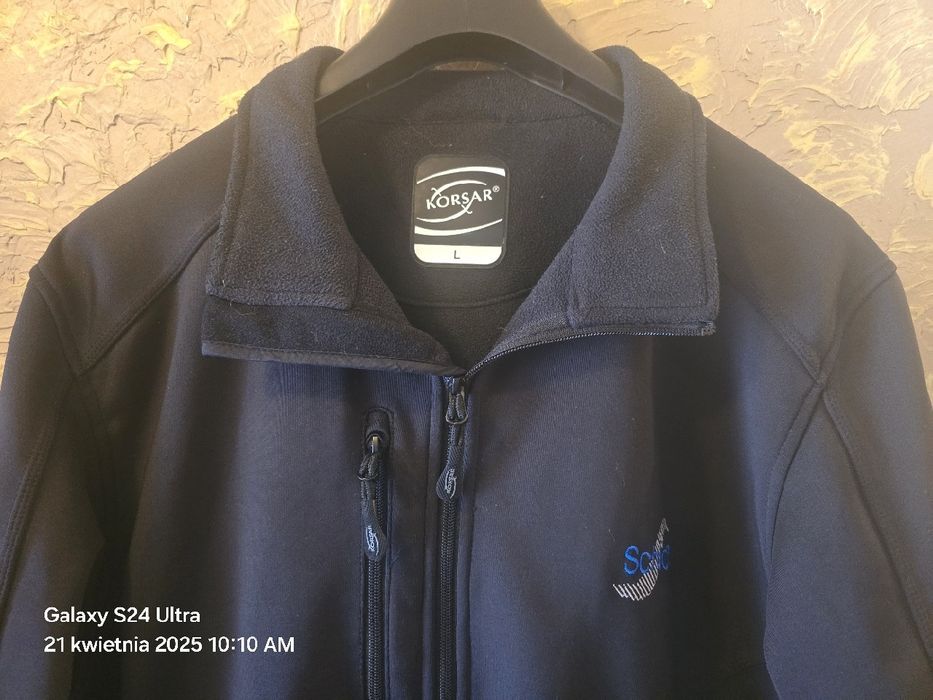 SOFTSHELL czarny, bluza, kurtka wiosenna sportowa trekkingowa męska L.