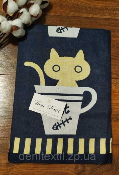 Набір коти  полотенце рушник для лиця 100 % льон рушники банні