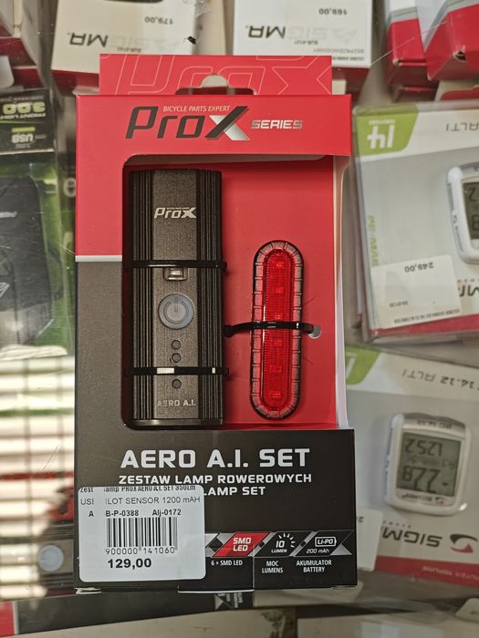 Zestaw lamp rowerowych ProX Aero A.I. Set