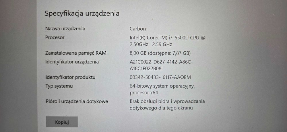 Laptop Lenovo X1 Carbon 4-gen i7/8GB RAM/512GB SSD/WWAN