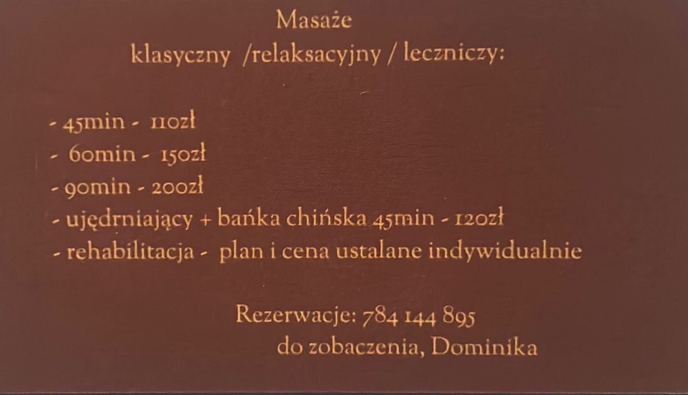 Masaże lecznicze i relaksacyjne