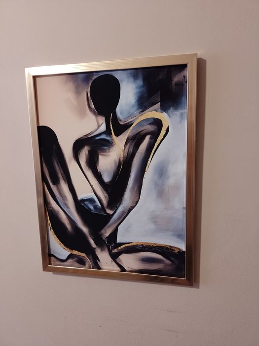 Obraz Nowoczesny na płótnie abstrakcja kobieta siedząca Rama 42x32cm